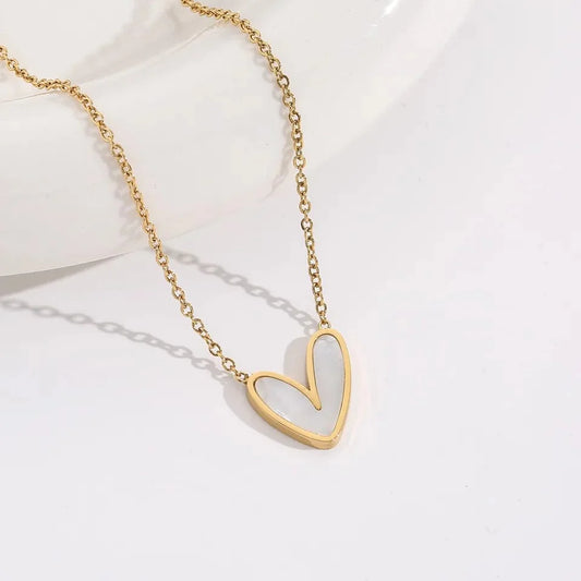 White Heart Necklace