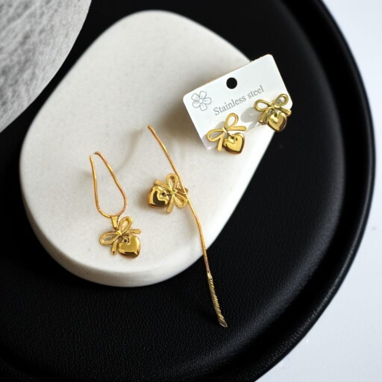 Bow Heart Jewelry Set